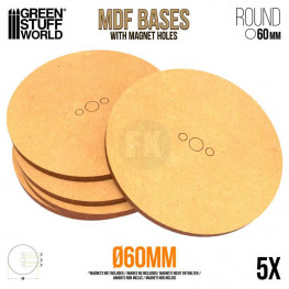 Drevotrieskové podstavce MDF, okrúhle - 60 mm (5 ks)